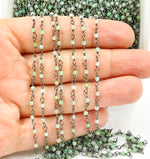 Load image into Gallery viewer, Chrysoprase Gemstone Faceted Wire Wrapped Chains. CHR8