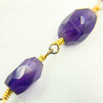 Load image into Gallery viewer, Amethyst Oval Faceted Shape Gold Plated Wire Chain. AME15