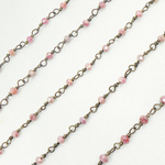 Load image into Gallery viewer, Pink Silverite Oxidized Wire Chain. SIL11