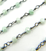 Load image into Gallery viewer, Aquamarine Coated Wire Wrap Chain. AQU14