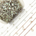 Load image into Gallery viewer, Created White Opal Round Shape Dangle Chain. CWO8