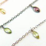 Load image into Gallery viewer, Multi Color Cubic Zirconia Marquise Shape Dangle Chain. CZ40