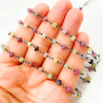 Load image into Gallery viewer, Multi Sapphire Faceted Oxidized Wire Chain. MSA15