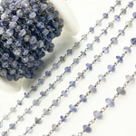 Load image into Gallery viewer, Iolite Oxidized Wire Chain. IOL3
