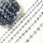 Load image into Gallery viewer, Iolite Oxidized Wire Chain. IOL3