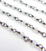 Load image into Gallery viewer, Coated White Topaz Wire Wrap Chain. TOP3
