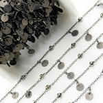 Load image into Gallery viewer, Pyrite and Dangle Disc Oxidized Connected Wire Chain. PYR19