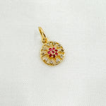 Load image into Gallery viewer, 14K Solid Gold Diamond Circle Charm. GDP471