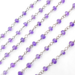 Load image into Gallery viewer, Amethyst Gemstone Oxidized 925 Sterling Silver Wire Chain. AME8