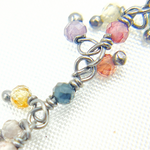 Load image into Gallery viewer, Multi Tunduru Sapphire Cluster Dangle Oxidized Wire Chain. SAP8