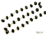 Load image into Gallery viewer, Black Spinel Gold Plated Wire Chain. BSP5