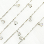 Load image into Gallery viewer, Cubic Zirconia Triangle 4mm Shape Dangle Chain. CZ6