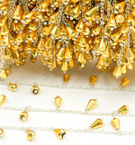 Load image into Gallery viewer, Golden Pyrite Drop Dangle 925 Sterling Silver Wire Chain. PYR28