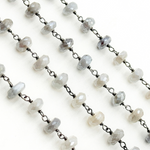 Load image into Gallery viewer, Coated Moonstone Oxidized Wire Chain. CMS44
