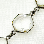 Load image into Gallery viewer, Crystal Hexagon Shape Bezel Oxidized Wire Chain. CR2