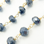 Load image into Gallery viewer, Coated Black Spinel Gold Plated Wire Chain