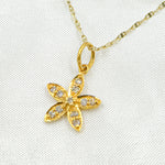 Load image into Gallery viewer, 14k Solid Gold Diamond Flower Charm. GDP11