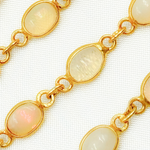 Load image into Gallery viewer, Ethiopian Opal Oval Shape Bezel Gold Plated Wire Chain. ETH11