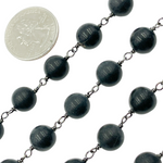 Load image into Gallery viewer, Black Onyx Gemstone Round Shape Chain. BO1