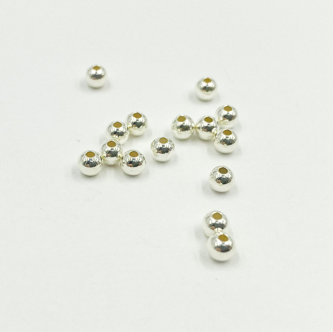 925 Sterling Silver Seamless Beads 3mm.