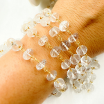 Load image into Gallery viewer, Crystal Round Shape Gold Plated Wire Chain. CR24
