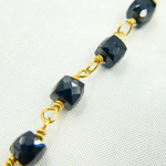Load image into Gallery viewer, Black Spinel Gold Plated Wire Chain. BSP42