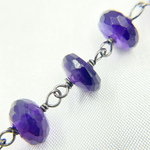 Load image into Gallery viewer, Amethyst Oxidized 925 Sterling Silver Wire Chain. AME12