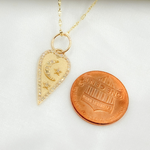 Load image into Gallery viewer, 14K Solid Gold Diamond Heart Charm with Moon and Stars. GDP518