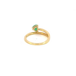Load image into Gallery viewer, 14k Solid Gold Diamond and Emerald Spiral Heart Ring