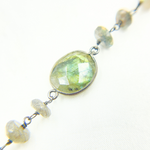 Load image into Gallery viewer, Labradorite Fancy Oxidized Wire Chain. LAB88