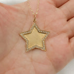 Load image into Gallery viewer, 14K Solid Gold Diamonds Star Charm. GDP69