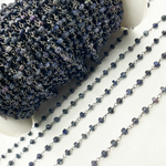 Load image into Gallery viewer, Dyed Sapphire Oxidized Wire Chain. DYS1