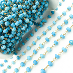 Load image into Gallery viewer, Turquoise Gold Plated Wire Chain. TRQ38