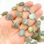 Load image into Gallery viewer, Labradorite Heart Shape Oxidized Wire Chains