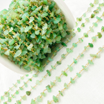 Load image into Gallery viewer, Chrysoprase Organic Shape Gold Plated Wire Chain. CHR17