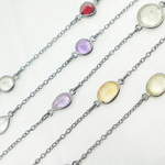 Load image into Gallery viewer, Multi Stone with Organic Shape Wire Wrap Chain. MGS14
