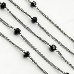 Load image into Gallery viewer, Black Spinel Double Oxidized Connected Wire Chain. BSP30