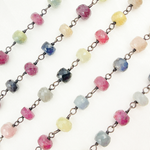 Load image into Gallery viewer, Multi Sapphire Oxidized Wire Chain.