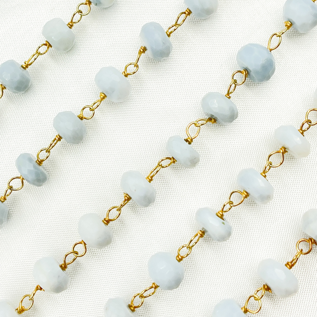 Blue Opal Gold Plated Wire Chain. BLO4
