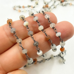 Load image into Gallery viewer, Multi Moonstone Wire Wrap Chain.