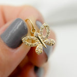 Load image into Gallery viewer, 14k Solid Gold Diamonds Butterfly Charm. GDP630