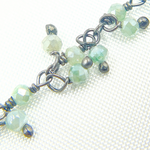 Load image into Gallery viewer, Coated Green Quartz Cluster Dangle Oxidized Wire Chain. CQU41