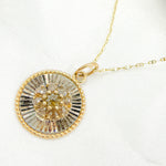 Load image into Gallery viewer, KSG49. 14k Solid Gold and Sterling Silver Black Rhodium Diamonds Circle Charm