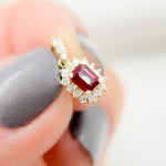 Load image into Gallery viewer, PN113006Y14RU1. 14k Solid Gold Diamond and Ruby Charm