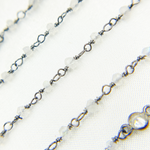 Load image into Gallery viewer, Rainbow Moonstone Oxidized Wire Chain. MS47