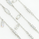 Load image into Gallery viewer, Cubic Zirconia Rectangle Shape Dangle & Connected Wire Chain. CZ35