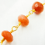 Load image into Gallery viewer, Peach Moonstone Gold Plated Wire Chain. MS59