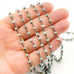 Load image into Gallery viewer, Larimar Oxidized Wire Chain.