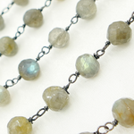 Load image into Gallery viewer, Labradorite Round Oxidized Wire Chain. LAB67