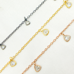 Load image into Gallery viewer, Cubic Zirconia Triangle 4mm Shape Dangle Chain. CZ6